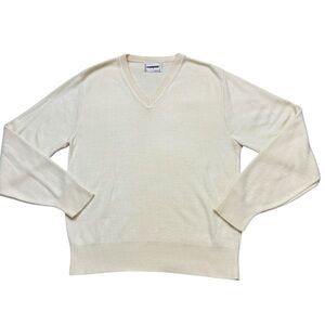Rare Men’s Vintage 1980’s‎ Campus Brand Off White V Neck Sweater Size Medium